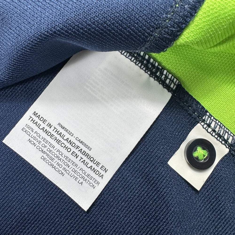Nike NFL Training Equipment Seattle Seahawks Navy Dri-Fit Polo Shirt Men 2XL EUC - Picture 6 of 7